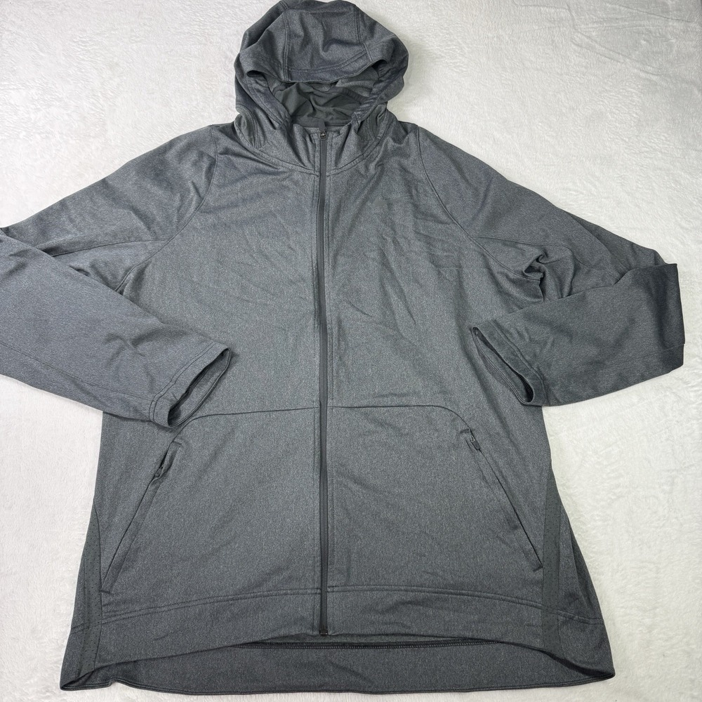 Nike Hoodie Mens 2XL Gray Full Zip Training Long Sleeve Dri Fit Jacket